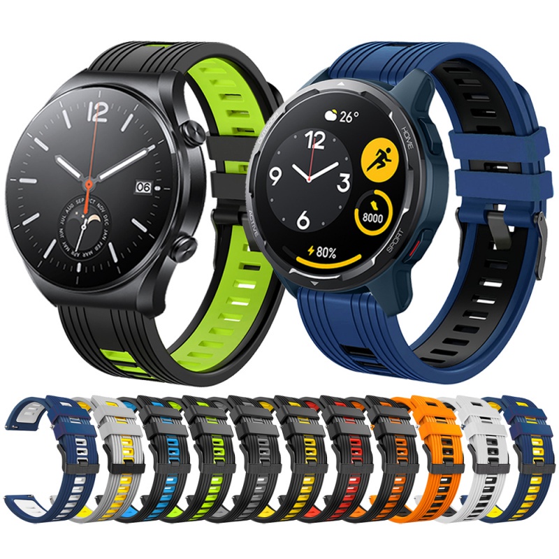 XIAOMI 22 毫米快速釋放矽膠錶帶適用於小米手錶全球版腕帶適用於 Mi S1 Active 智能手錶錶帶手鍊