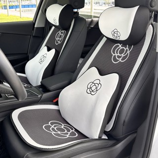 山茶花 汽車頭枕 記憶棉回彈舒適車載座椅護頸枕靠枕 女神 汽車用品 車用枕頭 護頸枕 汽車腰枕 車內裝飾