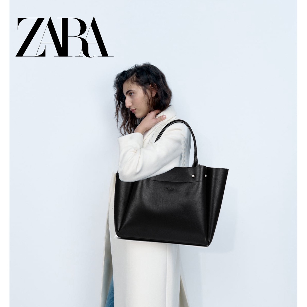 Zara 女包新款托特包學院風手提大容量單肩通勤購物袋 2PCS IN 1 手提箱軟皮包 Beg