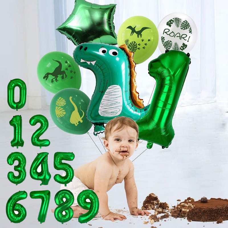 7 件/套恐龍箔氣球氦球侏羅紀世界恐龍生日派對裝飾兒童玩具叢林動物派對氣球