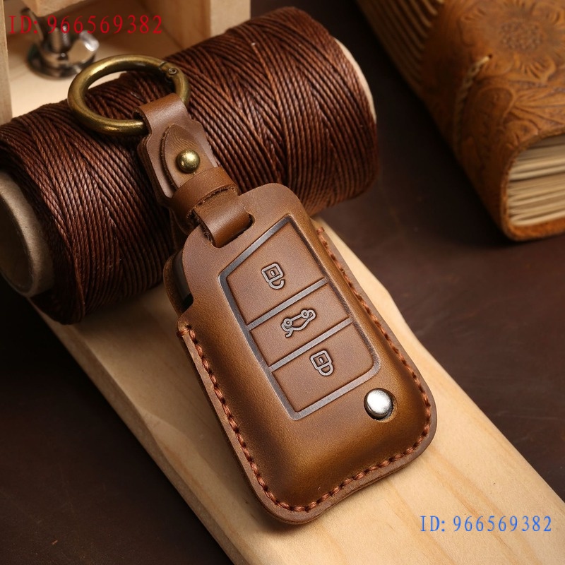 福斯VW Tiguan 鑰匙皮套 皮紋鑰匙包 適用於鑰匙保護套 手工