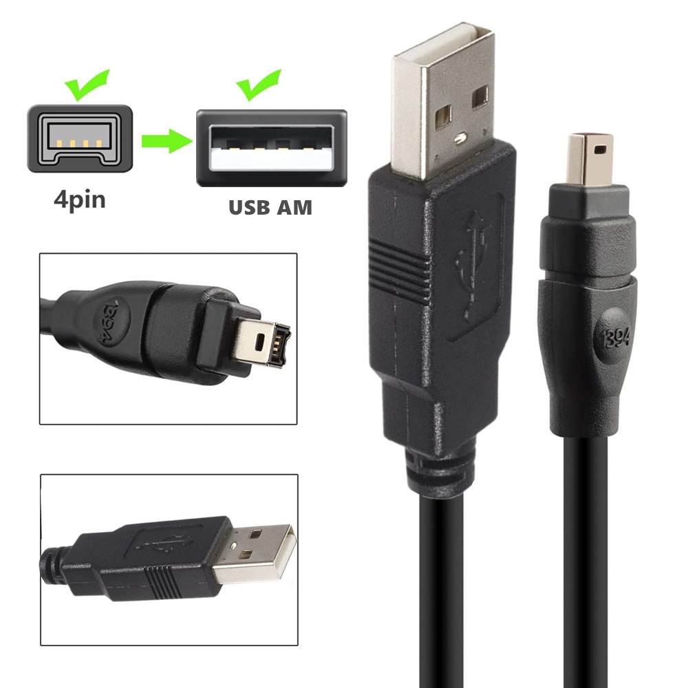轉換線 1394轉USB適用索尼數位相機DV機專用轉接線雙屏蔽正標黑色線音頻 頻道 連接線