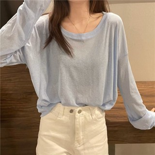 【JODIES】糖果色防曬衫女 長袖T恤女 夏季薄款長袖罩衫 韓版夏季女裝 百搭素色寬鬆顯瘦上衣 長袖防曬簡約上衣