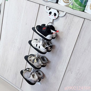 可掛式兔子寶寶鞋架 可愛卡通創意省空間鞋子收納架 熊貓兒童鞋架