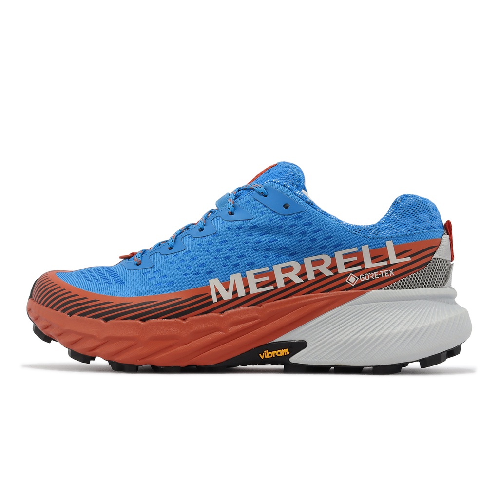 Merrell 戶外鞋 Agility Peak 5 GTX 防水 藍 橘 越野機能 黃金大底 男鞋 ML067747