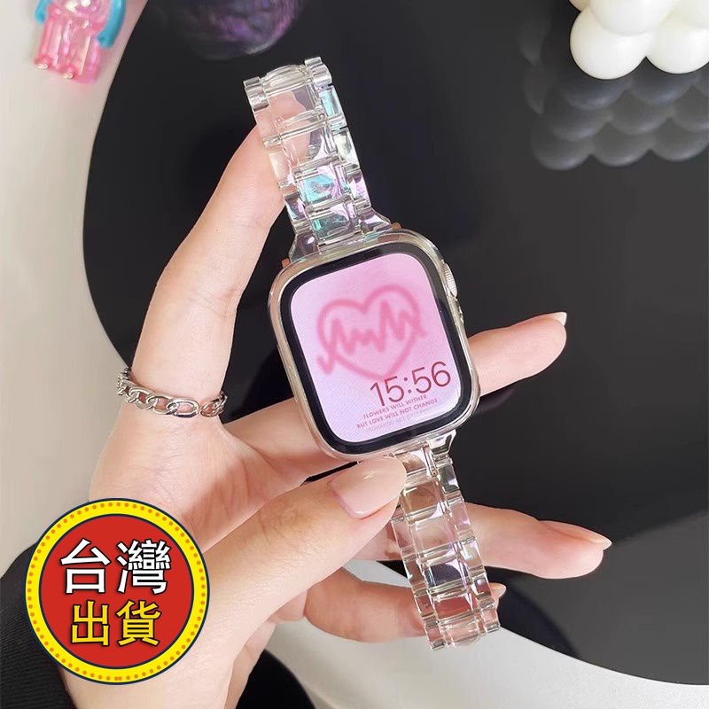 Realme Watch 樹脂錶帶 鐳射透明彩虹適用Realme Watch 3/2 pro/2/S/SPro手錶帶男女
