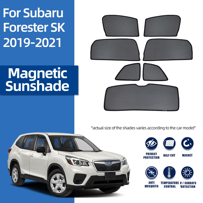 SUBARU 適用於斯巴魯 Forester SK 2019-2023 磁性汽車遮陽板前後擋風玻璃框架窗簾後側嬰兒窗遮陽