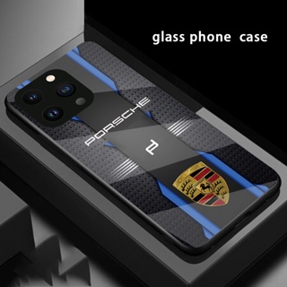 PORSCHE 有貨# 高品質鋼化玻璃硬質手機殼適用於 IPhone 14pro Max 手機殼 12 13mini 1