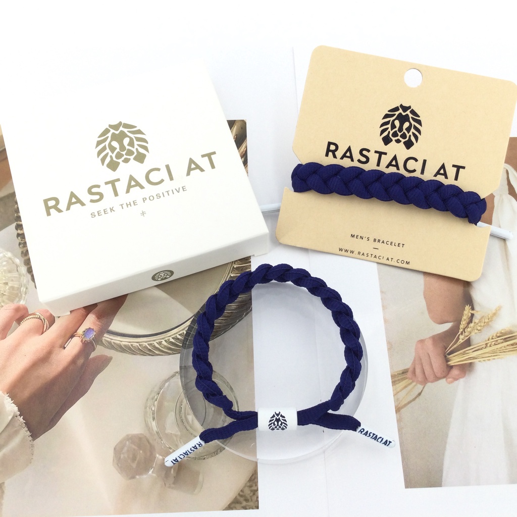 RASTAClAT 編織手鍊藍白扣帶高級禮盒自然手鍊克萊因藍高級配色友誼禮物