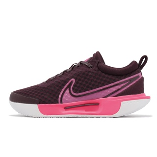 Nike 網球鞋 Wmns Zoom Court Pro HC PRM 酒紅 粉紅 氣墊 女鞋 DQ4683-600