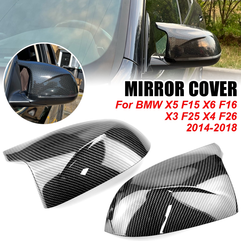 碳纖維汽車後視鏡門翼後視鏡蓋罩殼適用於寶馬 F25 X3、F26 X4、F15 X5、F16 X6 2014-2018