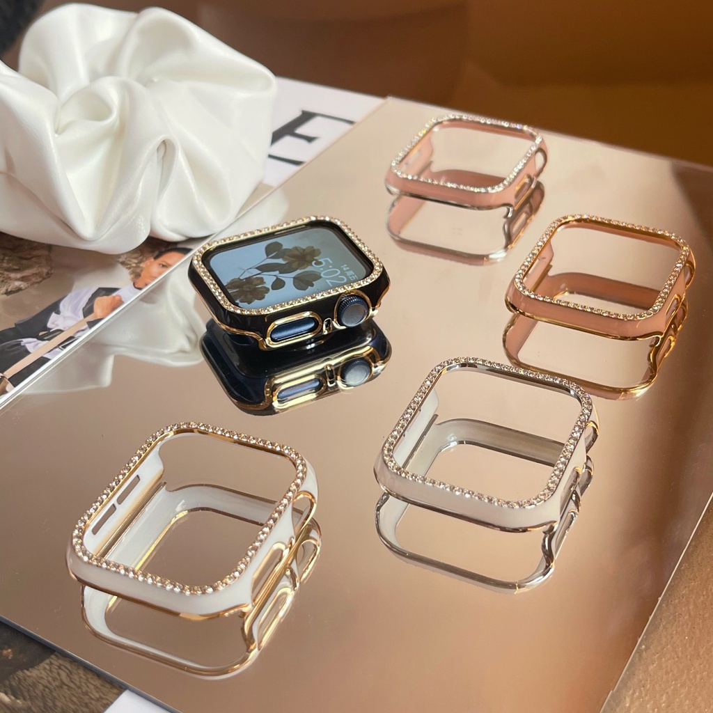 蘋果手錶保護殼 Apple Watch 保護殼 8 7 6 SE 41mm 45mm 鑲鑽手錶框 蘋果手錶保護框