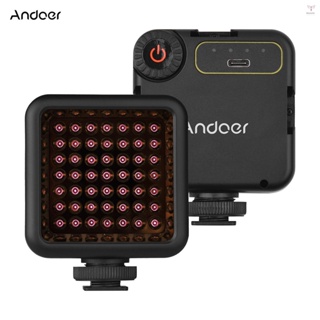 Andoer IR49S迷你紅外夜視燈紅外攝影燈適用於攝像機攝錄一體機內置充電電池，帶3個冷鞋支架，用於Vlog視頻錄製