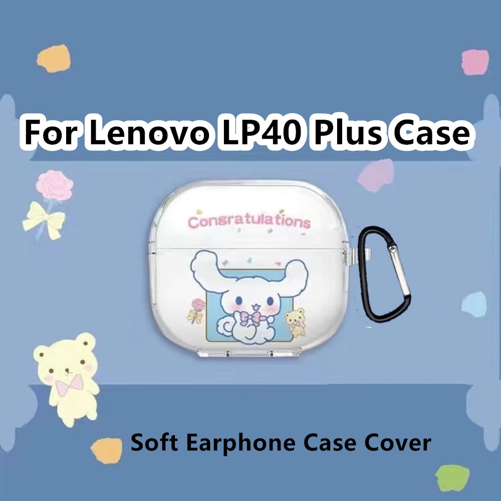 LENOVO 【有貨】適用於聯想 Lp40 Plus 外殼軟耳機外殼保護套透明創意卡通