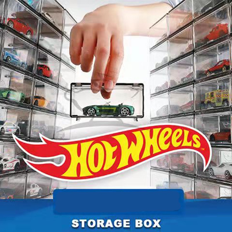 適用於 Hot Wheels 1:64 壓鑄汽車淺棕褐色展示盒 TOMICA 儲物盒