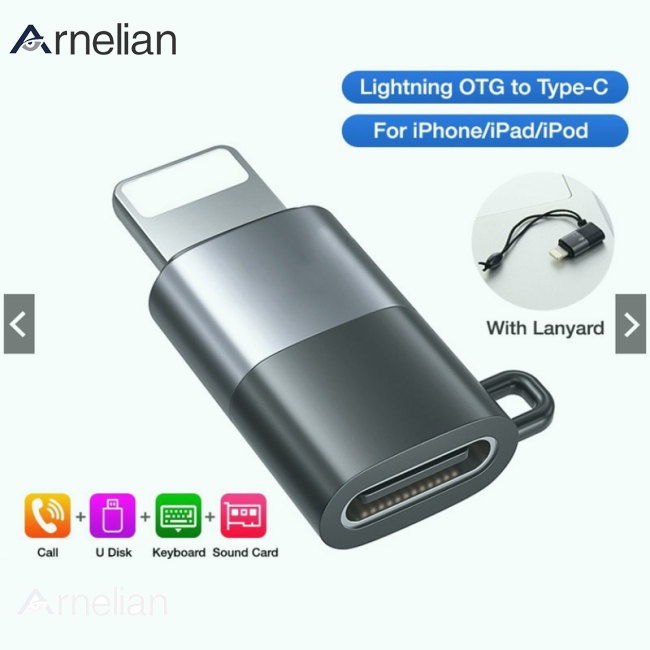 Arnelian充電數據同步otg適配器無線麥克風轉換器兼容ios Type-c