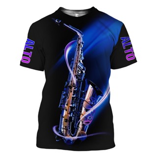 3d 列印中音薩克斯藝術服裝 Hyts0605 3D T 恤短袖