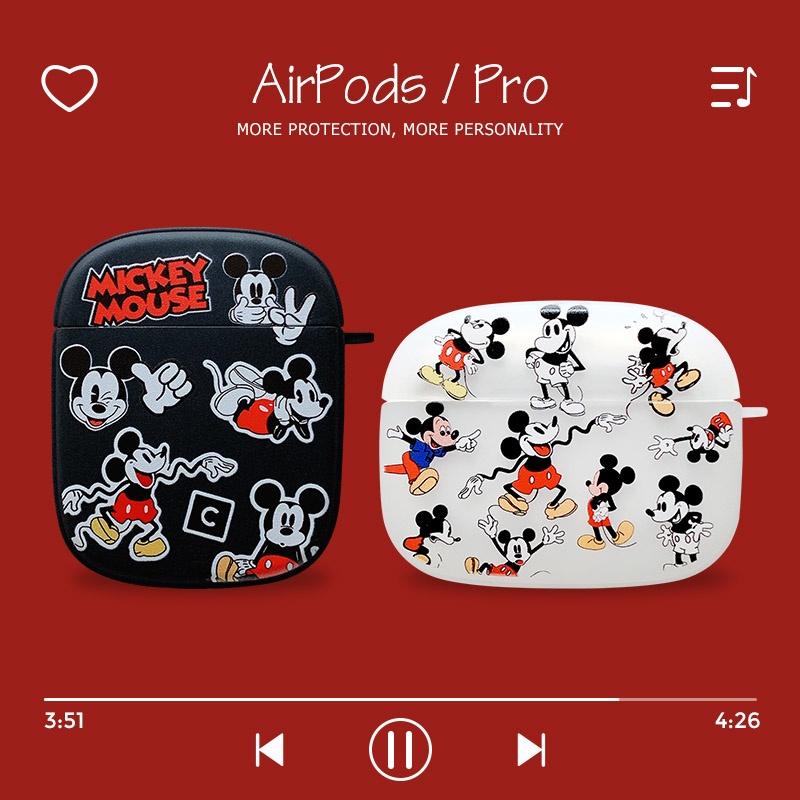 迪士尼米奇系列 AirPods 耳機保護套 1 2 3 Pro 2 INS 風格矽膠啞光外殼 AirPod Pro2 T