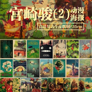 宮崎駿 日本動漫合集2牛皮紙復古海報動漫產品