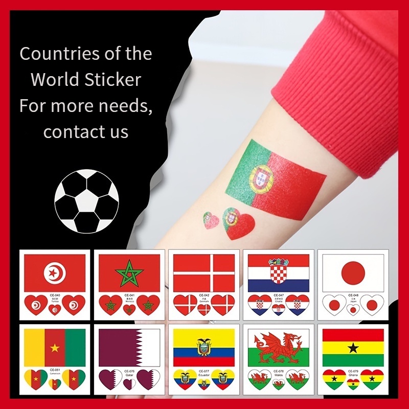 5Pcs新加坡/美國/巴西/日本/韓國/英國貼紙 國旗臉貼 世界各國家貼紙