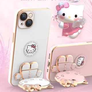可愛支架 補妝鏡 Hello Kitty iPhone 14 13 12 11 Pro Max手機殼XR XS max