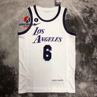 2023 年男式 NBA 洛杉磯湖人隊球衣詹姆斯 75 週年籃球球衣