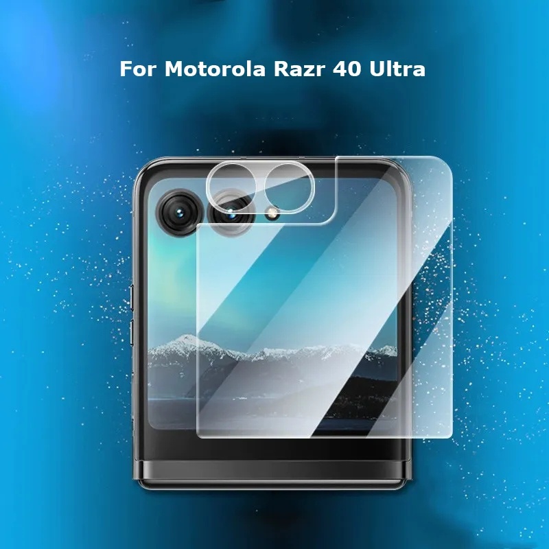 MOTOROLA 適用於摩托羅拉 Razr 40 Ultra 6.9" 相機 3D 鏡頭 9H 真鋼化玻璃背屏保護膜 +