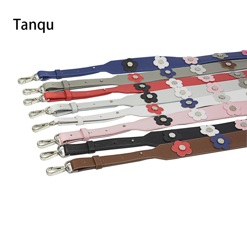 Tanqu 新款寬鉚釘花朵女士單肩長肩帶手提包提手腰帶帶鐵鉤用於 O 包提手 OBag Moon