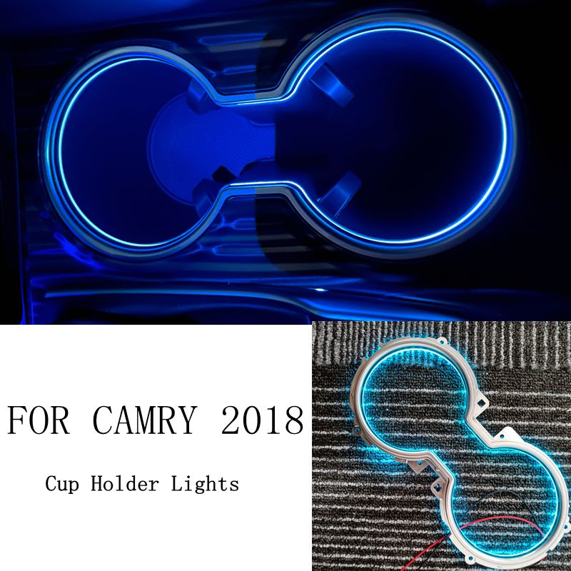 CAMRY 汽車 LED 中央杯架燈室內裝飾燈氛圍燈冰藍色適用於豐田凱美瑞 2018-2022