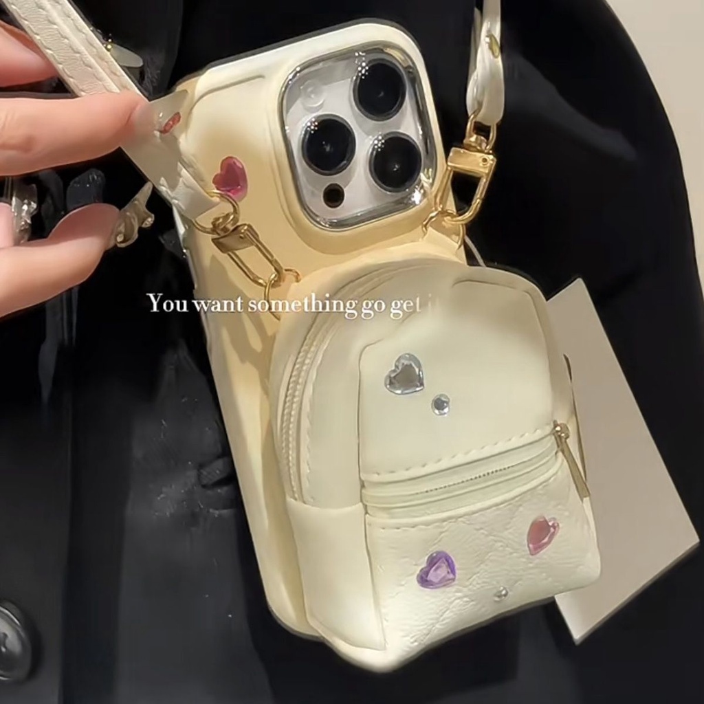 🔥熱賣🔥   創意皮質斜挎小背包iPhone14promax手機殼蘋果13新款12女11小眾xr