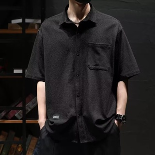韓版流行風時尚休閒男士垂墜襯衫大碼大口袋短袖襯衫