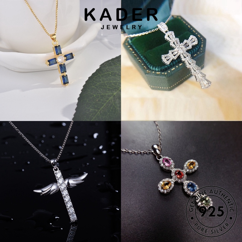 Kader Jewelry 銀項鍊首飾 925 女士簡約莫桑石原創金十字架 M092
