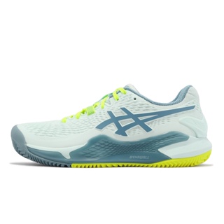 Asics 網球鞋 GEL-Resolution 9 CLAY 紅土專用 美網 藍 黃 女鞋 1042A224400