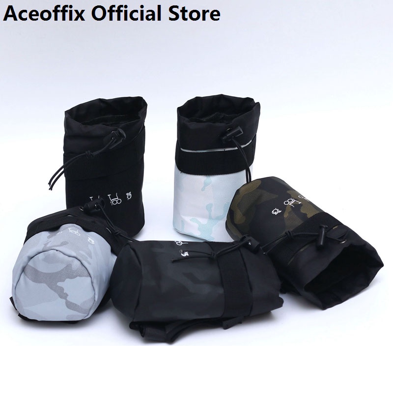 用於 Brompton 折疊自行車前頭管馬鞍包尼龍防水的 Aceoffix 瓶袋