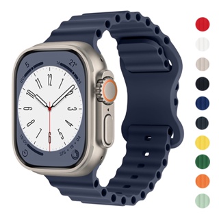 矽膠手鍊海洋錶帶 Correa 錶帶兼容 Apple Watch Ultra 49mm 45mm 40mm 42 44m
