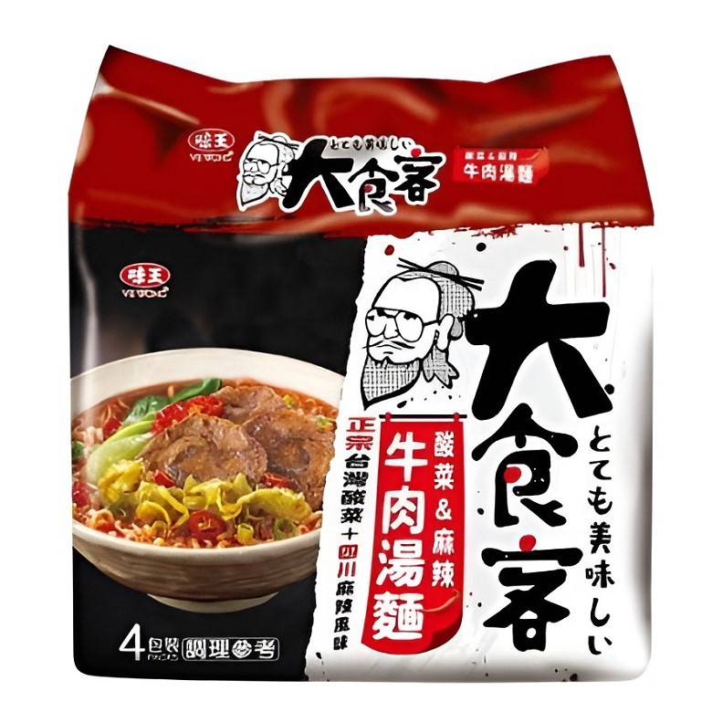 大食客 酸菜麻辣牛肉湯麵(93gx4包/袋)[大買家]