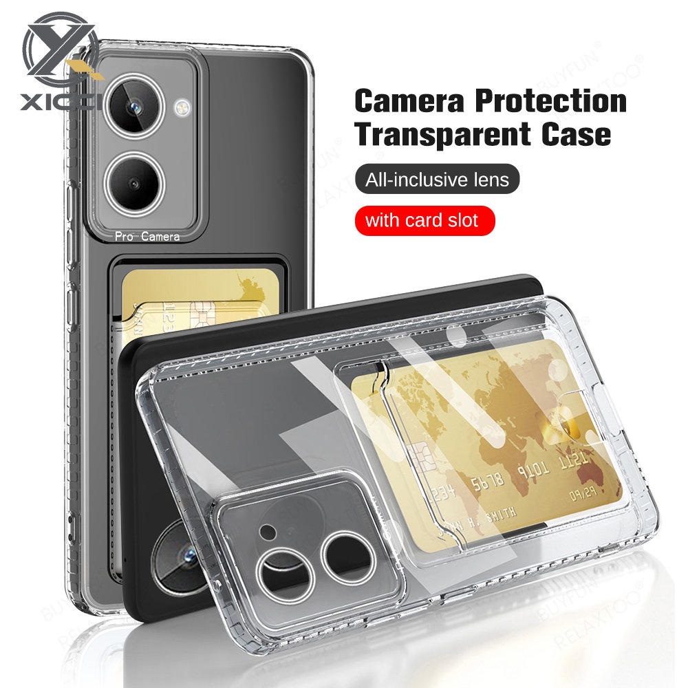 Xicci 透明卡包錢包相機保護套適用於 OPPO Realme C55 C35 C33 10 9i 8i A36 A7