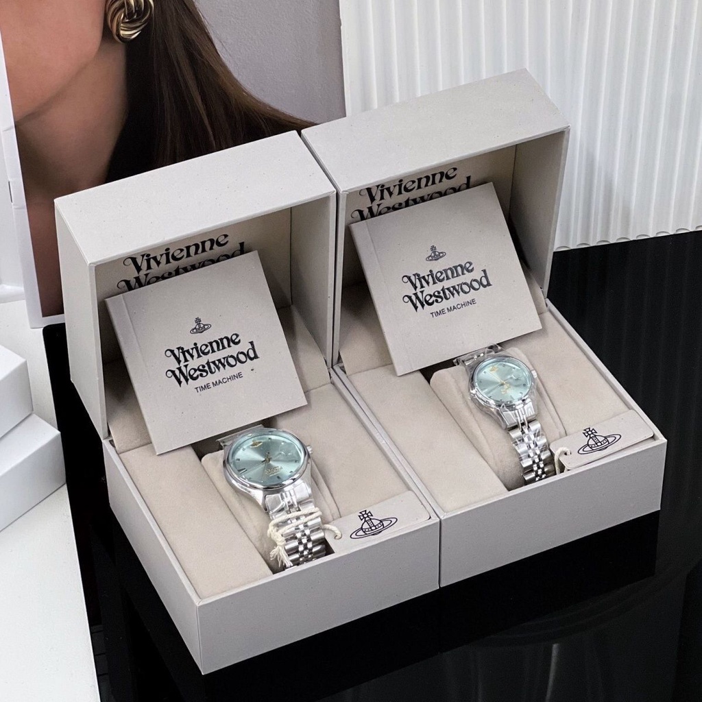 （$最流行$)現貨Vivienne Westwood 薇薇安西太后情侶手錶絕美碎冰藍輕奢高級