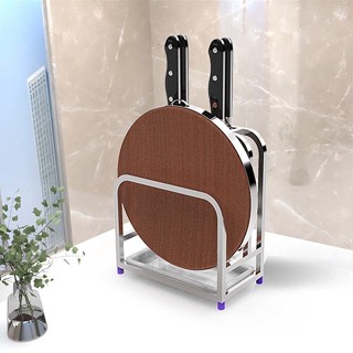Storage rack 304不鏽鋼刀架砧板架刀座刀具廚房置物架用品架案板菜板架子23.8.25