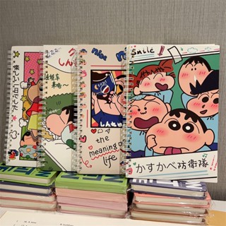 【臺灣出貨】蠟筆小新可愛記事本 卡通學生本子 A5線圈本 課堂筆記本子高顏值 橫線筆記本