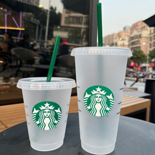 現貨 | 北美經典款塑膠杯 星巴克 吸管杯 可循環使用 710ml 環保杯 水杯 ins風 大容量水壺 隨手杯 咖啡杯