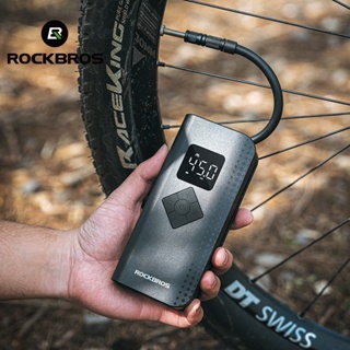 Rockbros 智能電動打氣筒無線高壓便攜式充氣打氣筒帶燈 150PSI Type-c 可充電山地公路自行車汽車摩托車