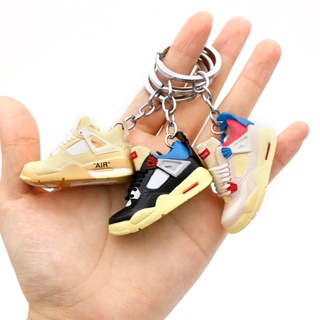 Aj4 union 3D運動鞋鞋鑰匙扣玩具文具aj鞋類鑰匙扣NBA籃球神戶包挂件迷你籃球運動鞋配件
