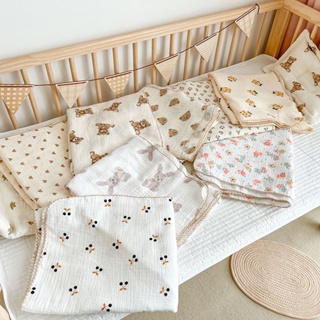 嬰兒毯,純棉新生兒浴巾毛巾毯 2 層純棉嬰兒薄被子嬰兒紗布毯