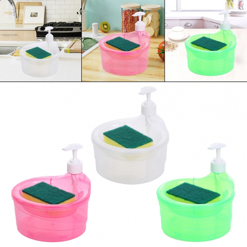 2 合 1 皂液器和洗滌器支架,帶海綿實用廚房洗碗機泵分配器壓機,適用於家庭