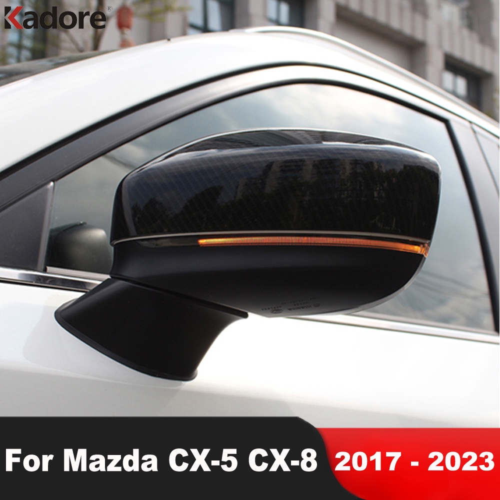 MAZDA 適用於馬自達 CX-5 CX5 KF CX-8 CX8 2017-2023 碳纖維車門後視鏡蓋飾板側後視鏡蓋