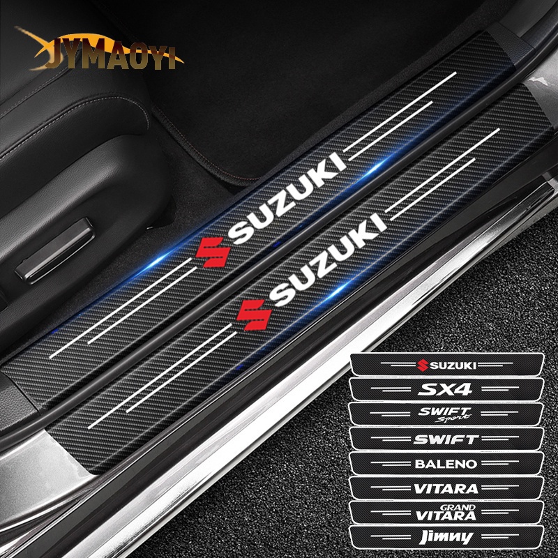 4 件裝汽車門檻條防刮側門踏板保護貼適用於鈴木 Swift Sport Baleno Grand Vitara SX4
