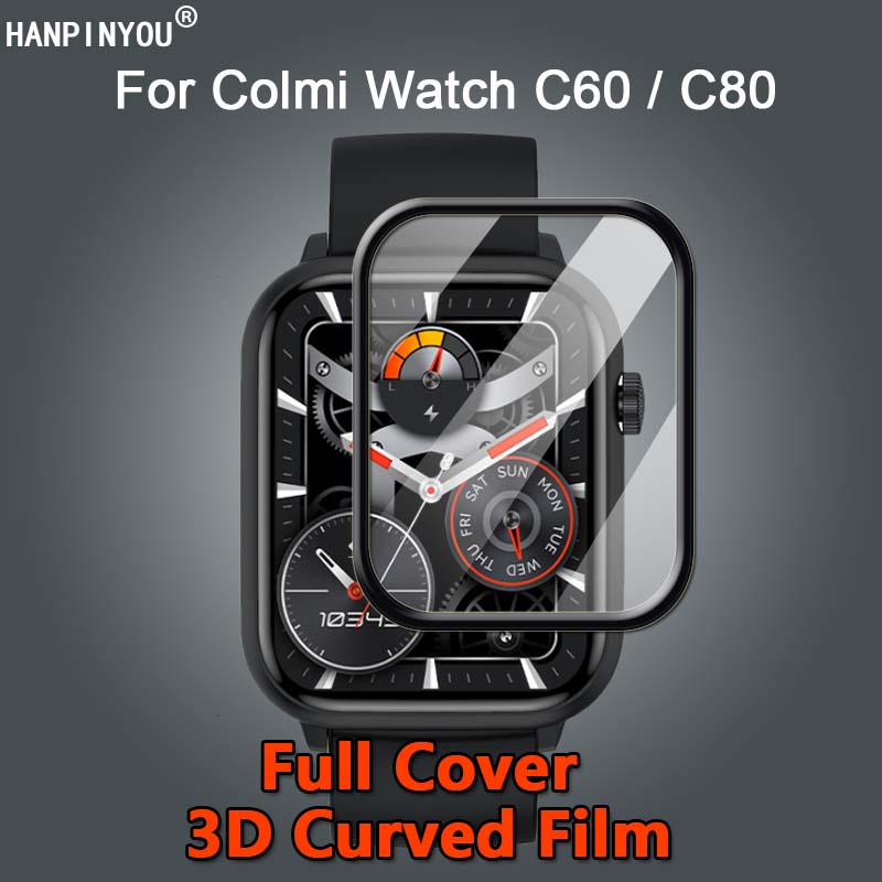 適用於 Colmi C60 C80 C81 C63 智能手錶錶帶全覆蓋高清透明電鍍軟 PET PMMA 薄膜 3D 曲面