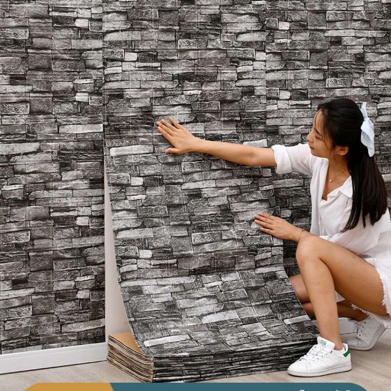 磚泡沫壁紙丁丁3d牆紙貼牆貼壁紙防水自粘牆貼壁紙設計簡約