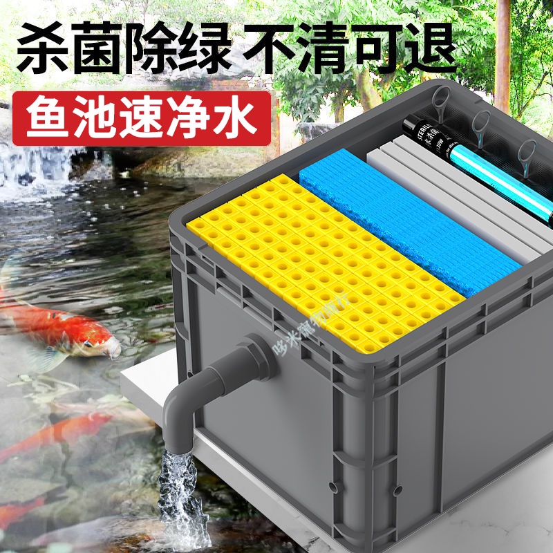 【免運】魚池水循環 系統裝置過濾器 魚塘養魚設備 室外大型水池周轉箱 過濾箱